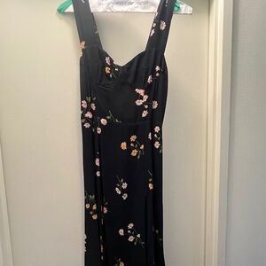 Reformation Fulton Dress Navy Floral